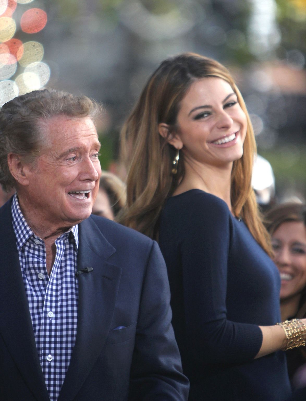 Regis Philbin and Maria Menounos at entertainment news show 'Extra' at The Grove | Picture 130939